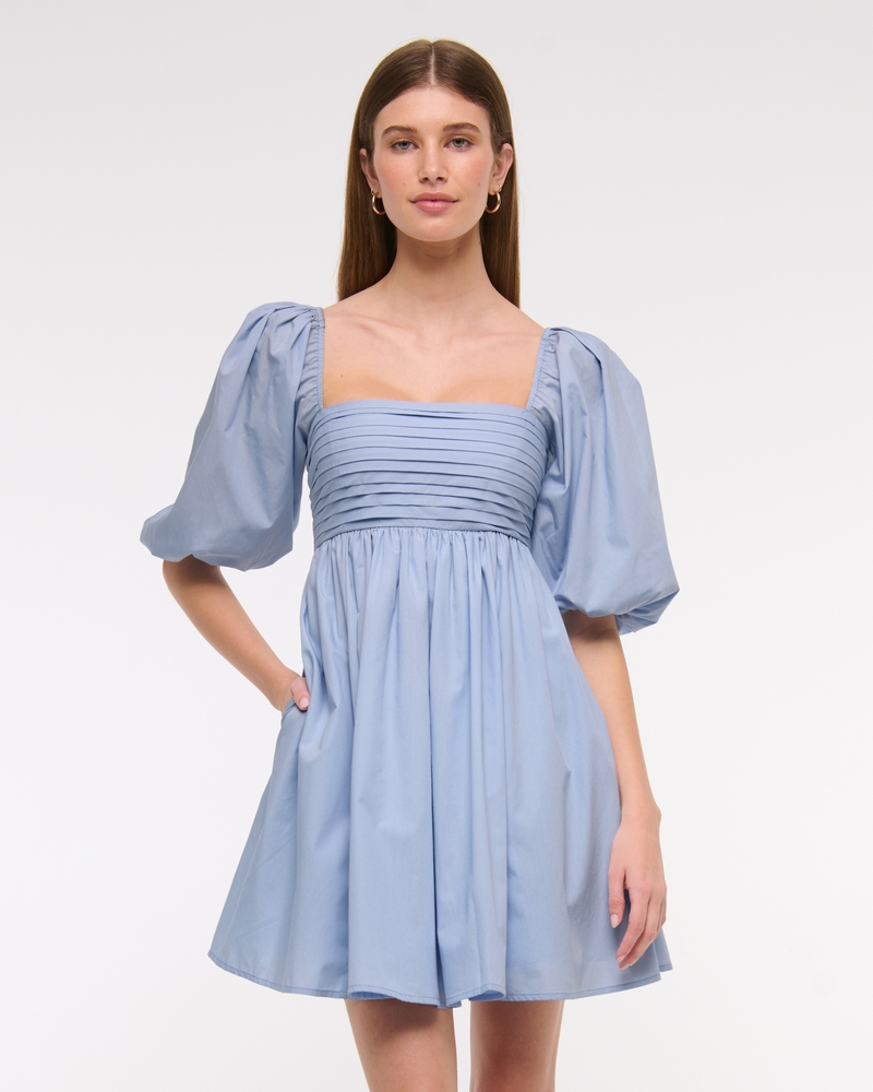 The A&F Emerson Poplin Puff Sleeve Midi Dress
