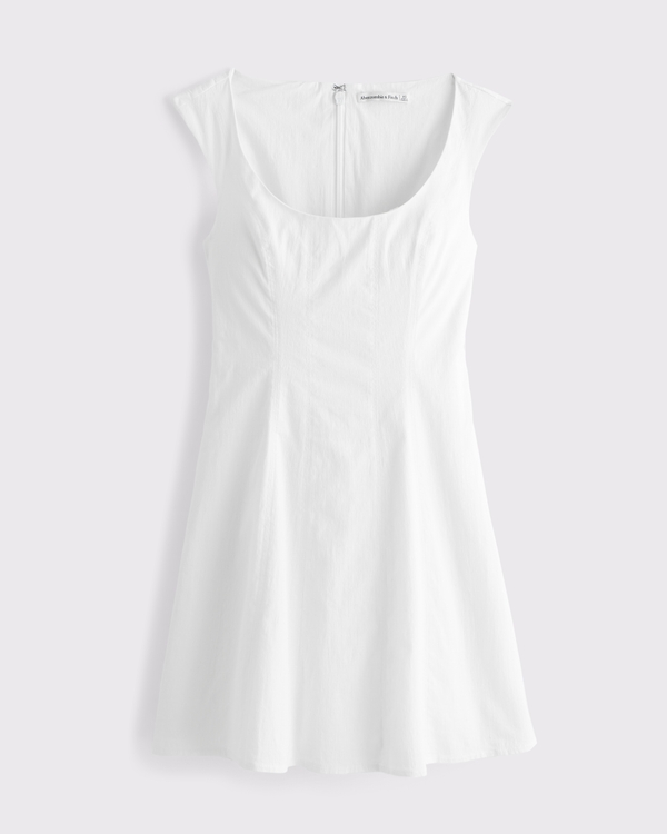 The A&F Mila Cap Sleeve Mini Dress, White view 1