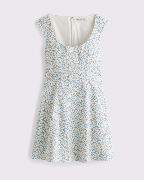 abercrombie applique floral mini dress Women's Bra-Free Applique Lace Mini Dress in Pastel Yellow | Size M PETITE