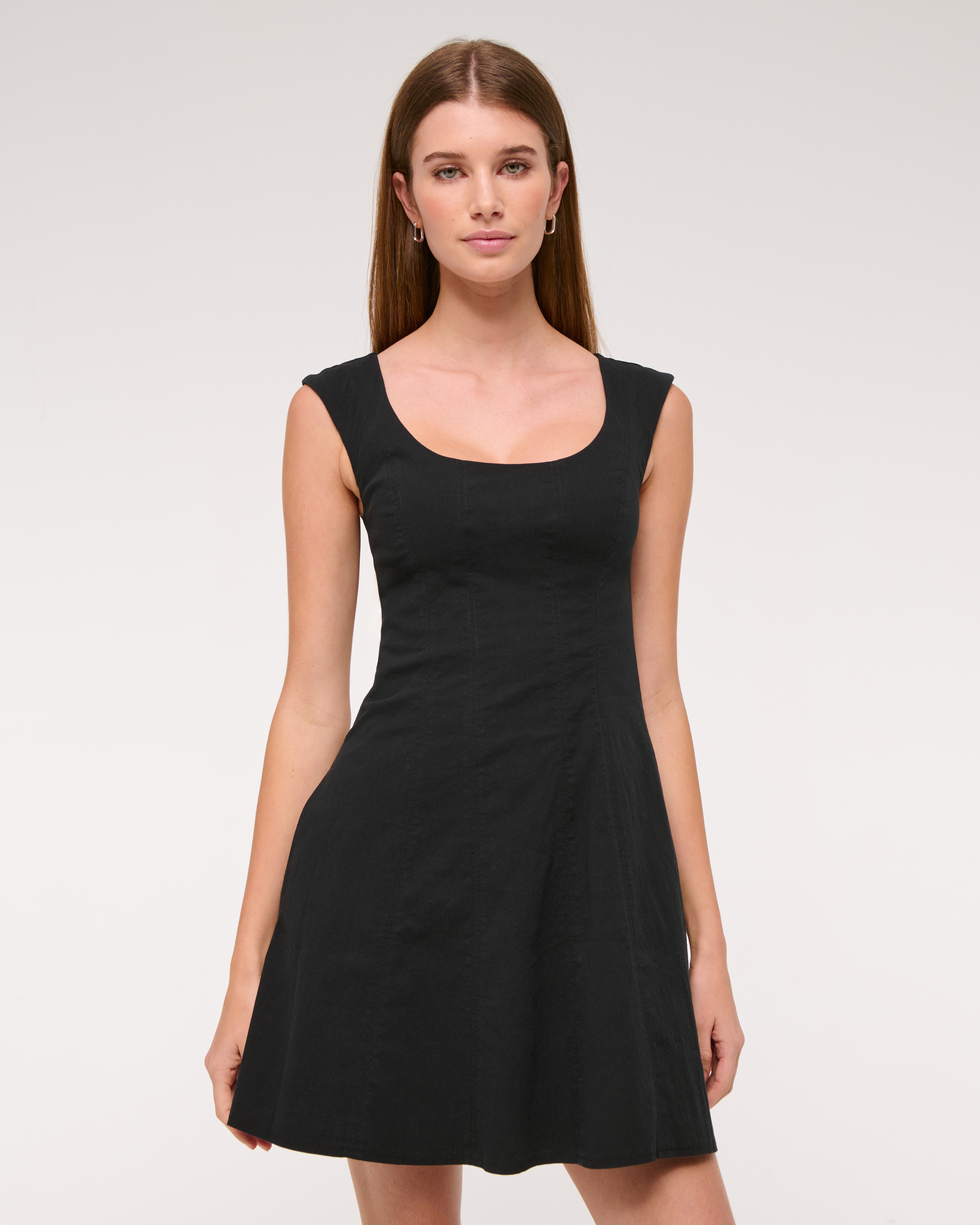 Abercrombie & Fitch The A&f Mila Cap Sleeve Mini Dress In Black