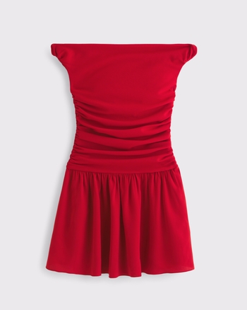 Women's Off-The-Shoulder Ruched Mini Dress | Women's Dresses & Jumpsuits | Abercrombie.com