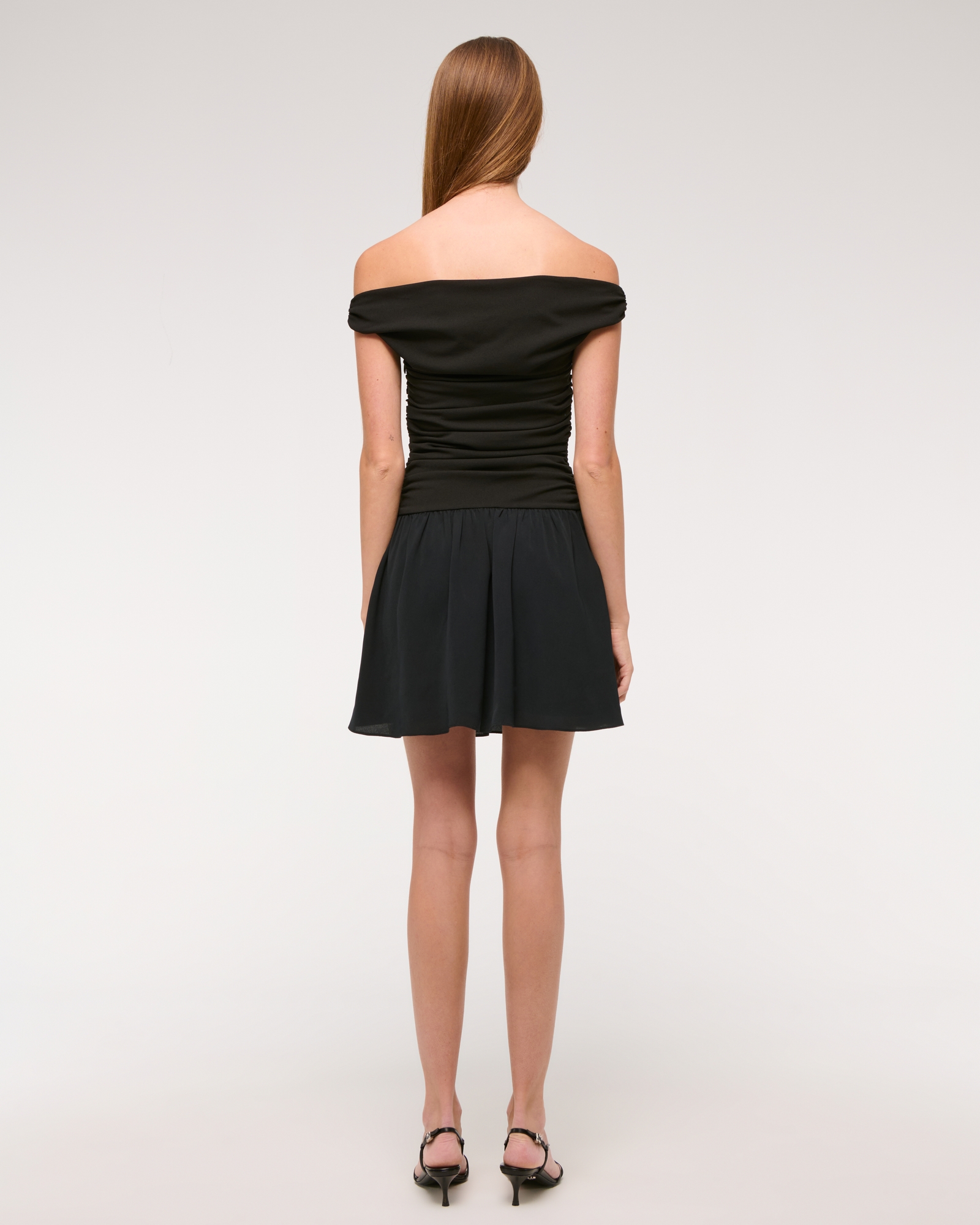 Off-The-Shoulder Ruched Mini Dress