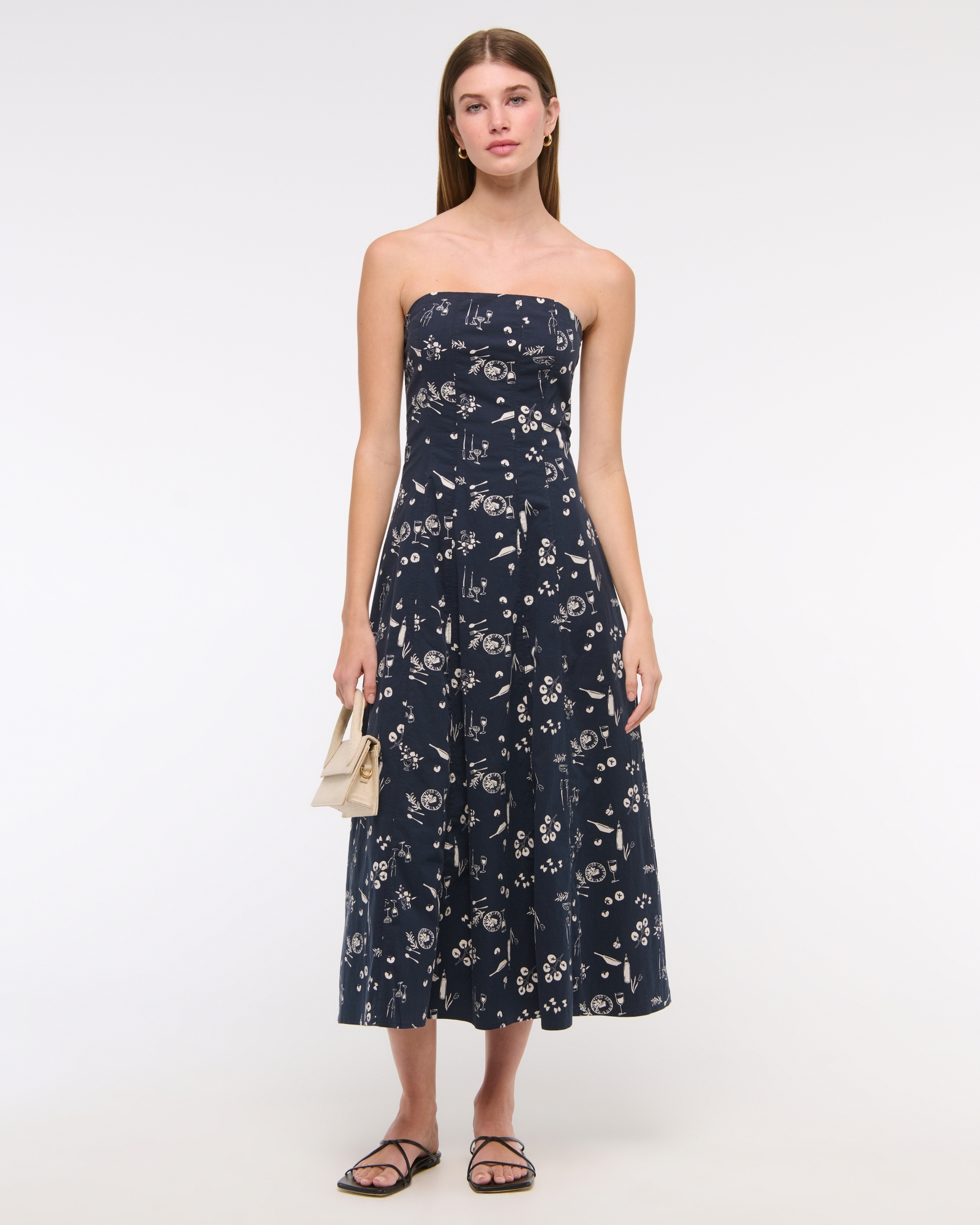 The A&F Mila Strapless Midi Dress