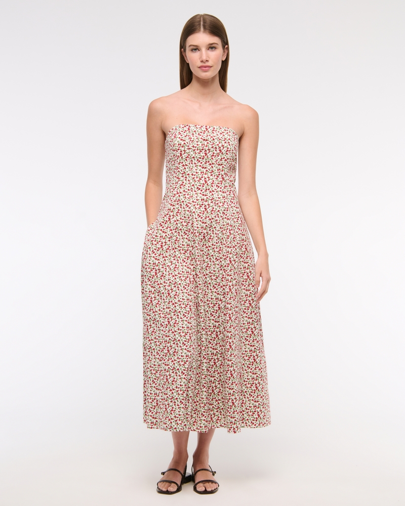 The A&F Mila Strapless Midi Dress