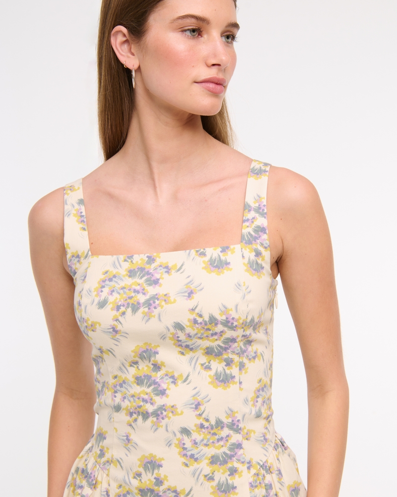 Dipped-Waist Stretch Mini Dress