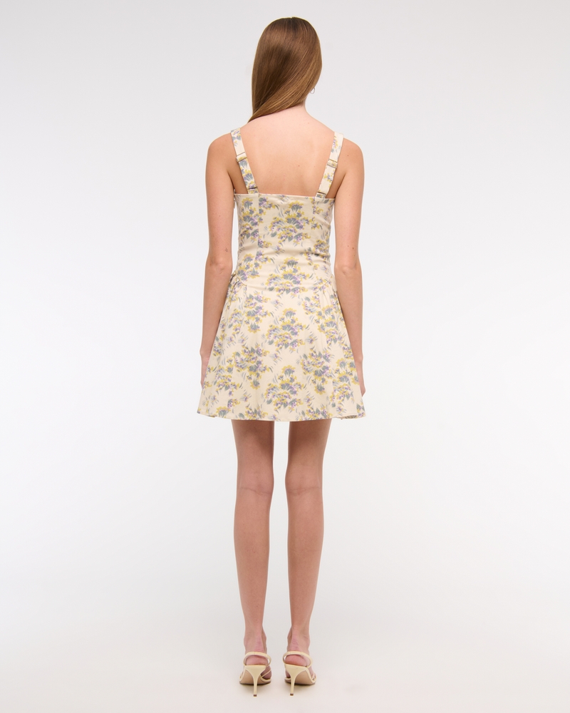 Dipped-Waist Stretch Mini Dress