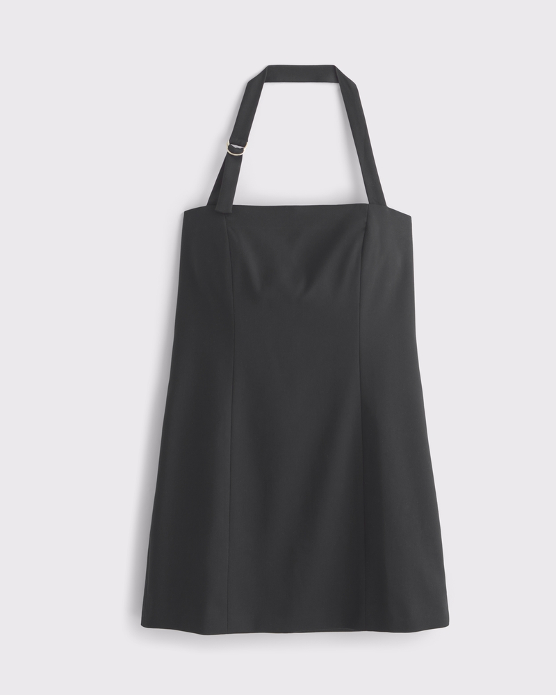 Women's Halter Tailored Mini Dress in Black | Size XL Tall | Abercrombie & Fitch