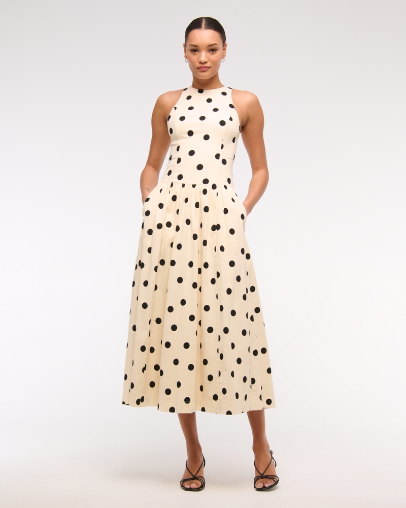 Drop-Waist Midi Dress