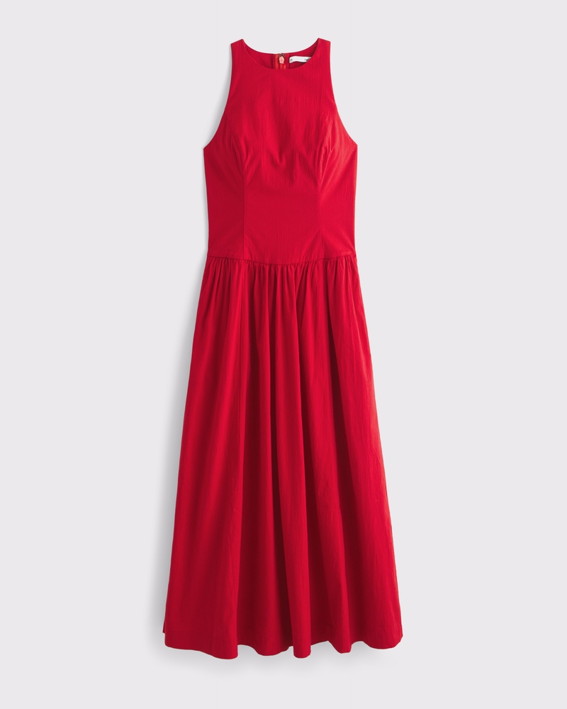 Drop-Waist Midi Dress