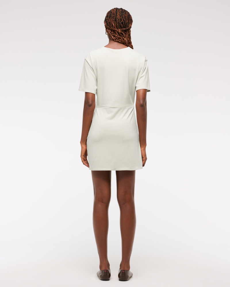 Side-Knot Knit Mini Dress