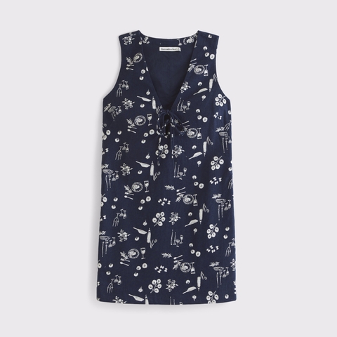 Женские платья Abercrombie & Fitch Linen-Blend Tie-Front Mini Dress