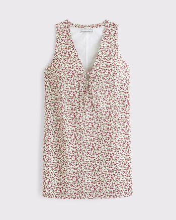 Linen-Blend Tie-Front Mini Dress from Abercrombie & Fitch - $22.97
