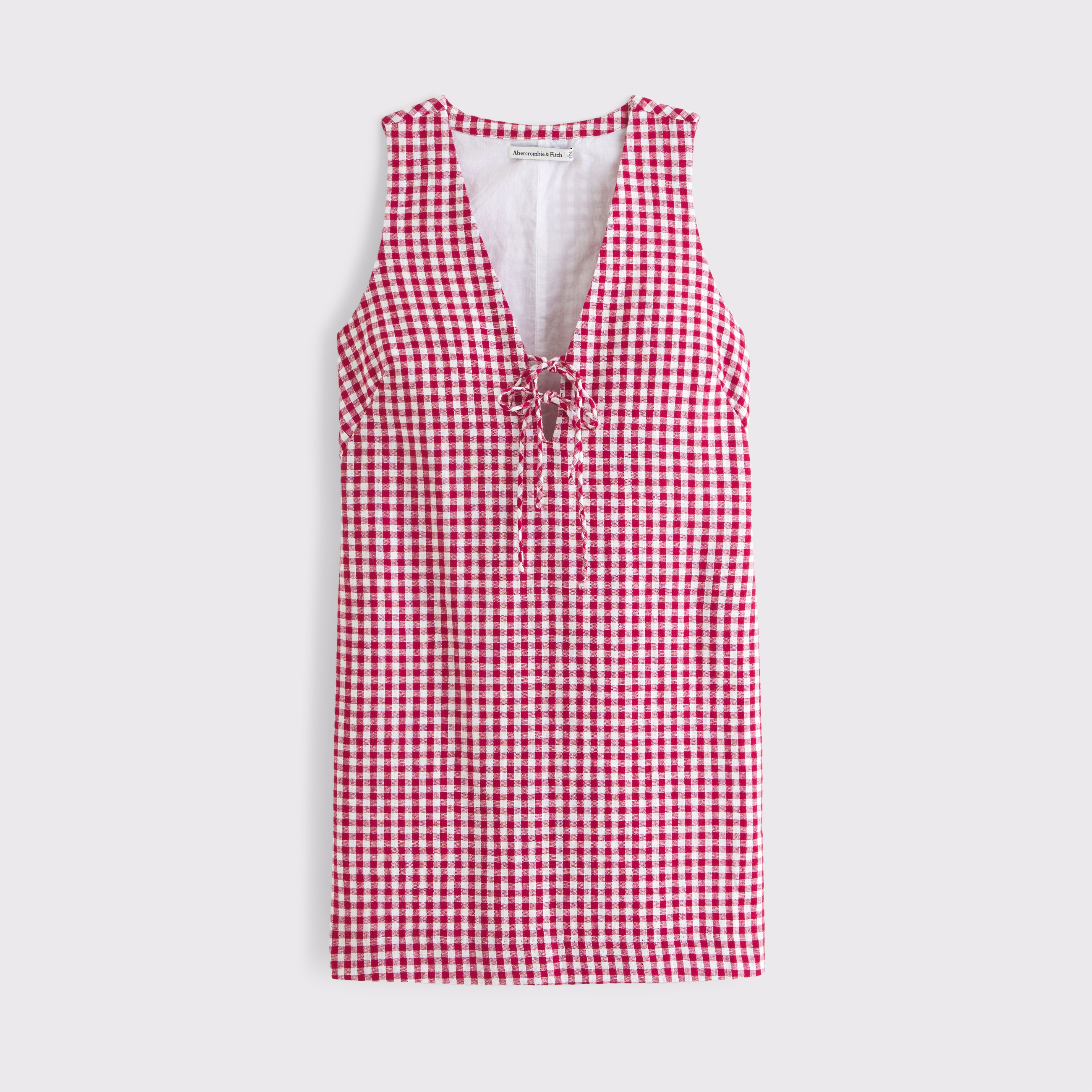 【VINCE】tie-detailed linen-blend ミニ シャツ ドレス Vince - Square-neck linen-blend midi dress Vince