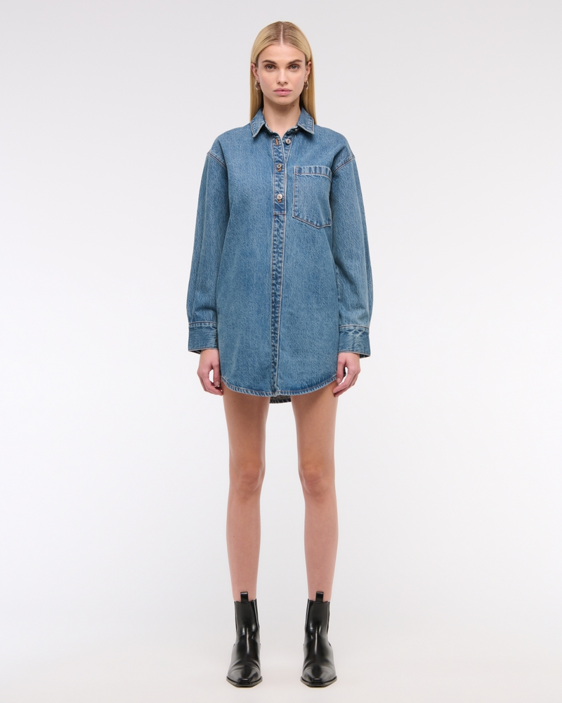 Denim Mini Shirt Dress
