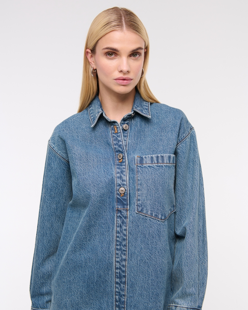 Denim Mini Shirt Dress