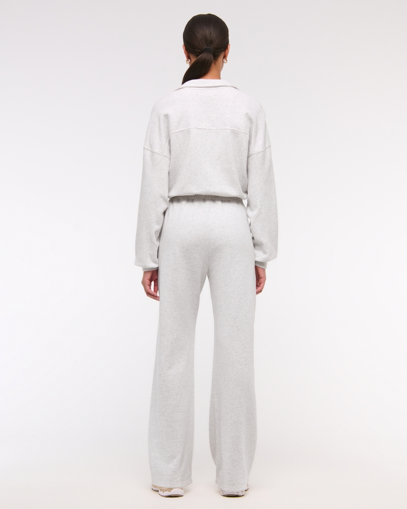 Long-Sleeve Half-Zip Fleece Jumpsuit