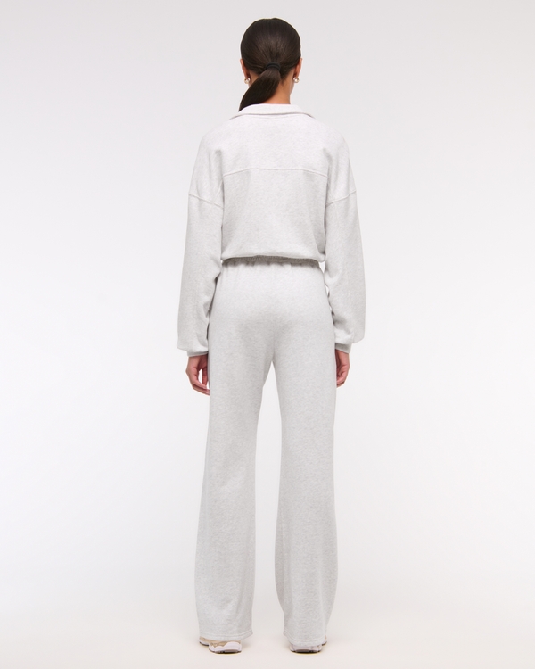 Long-Sleeve Half-Zip Fleece Jumpsuit