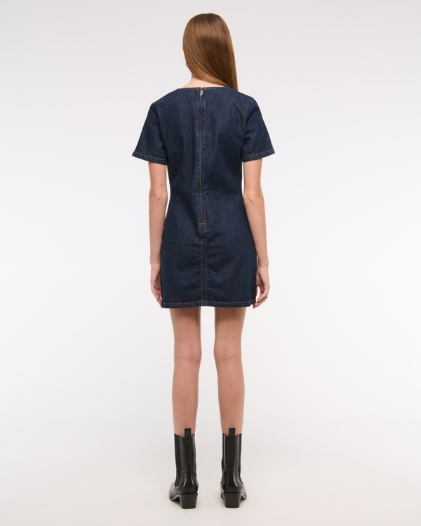 white christmas dresses Free People Atlas Denim Mini Dress – The Dressing Room