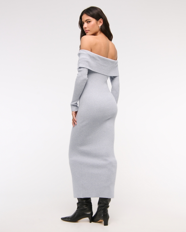 Off-The-Shoulder Midi Sweater Dress