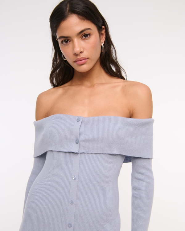 Women's Off-The-Shoulder Midi Sweater Dress | Women's Clearance