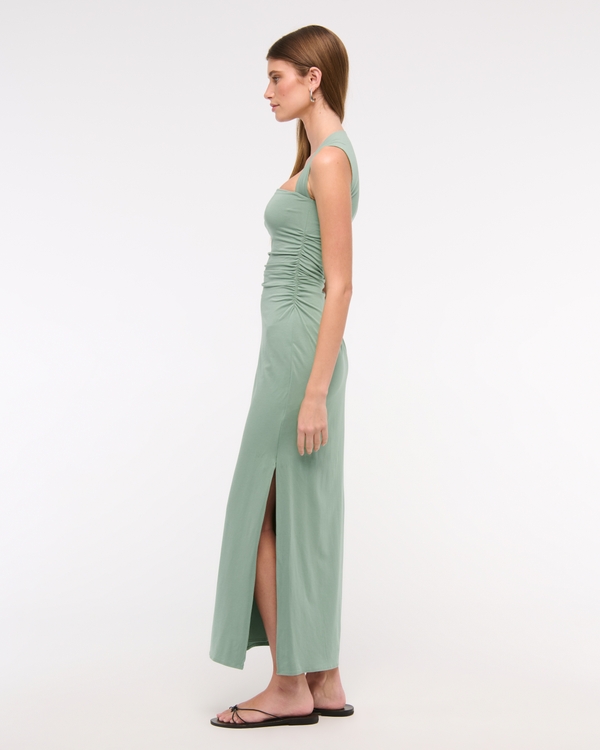 Women's The A&F Ava Knit Midi Dress in Green | Size XL TALL | Abercrombie & Fitch