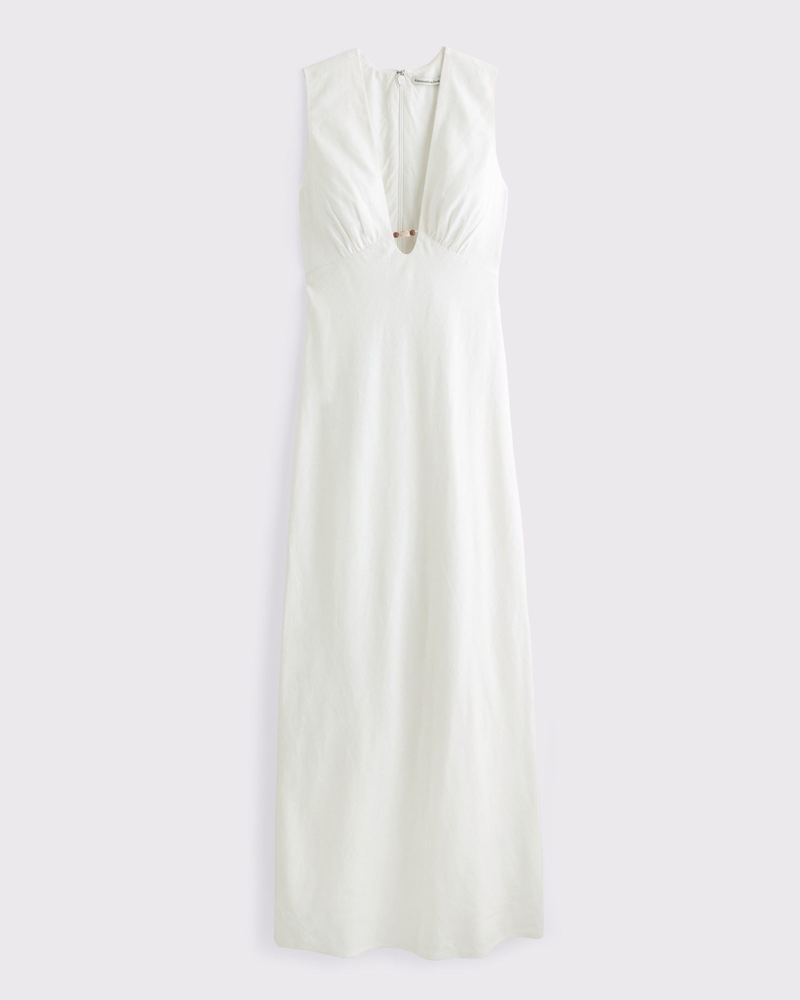 Dipped-Waist Smocked Midi Dress