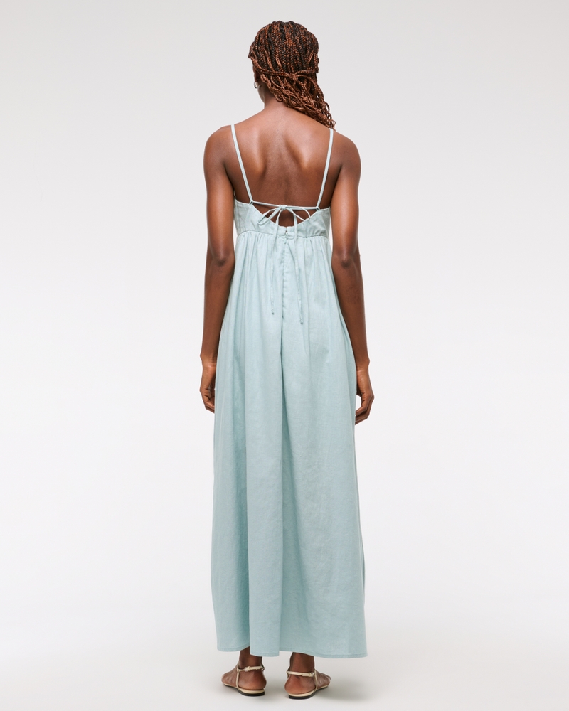 knee length dresses for ladies White Slip Babydoll Maxi Dress – Gabi Swimwear main image 1