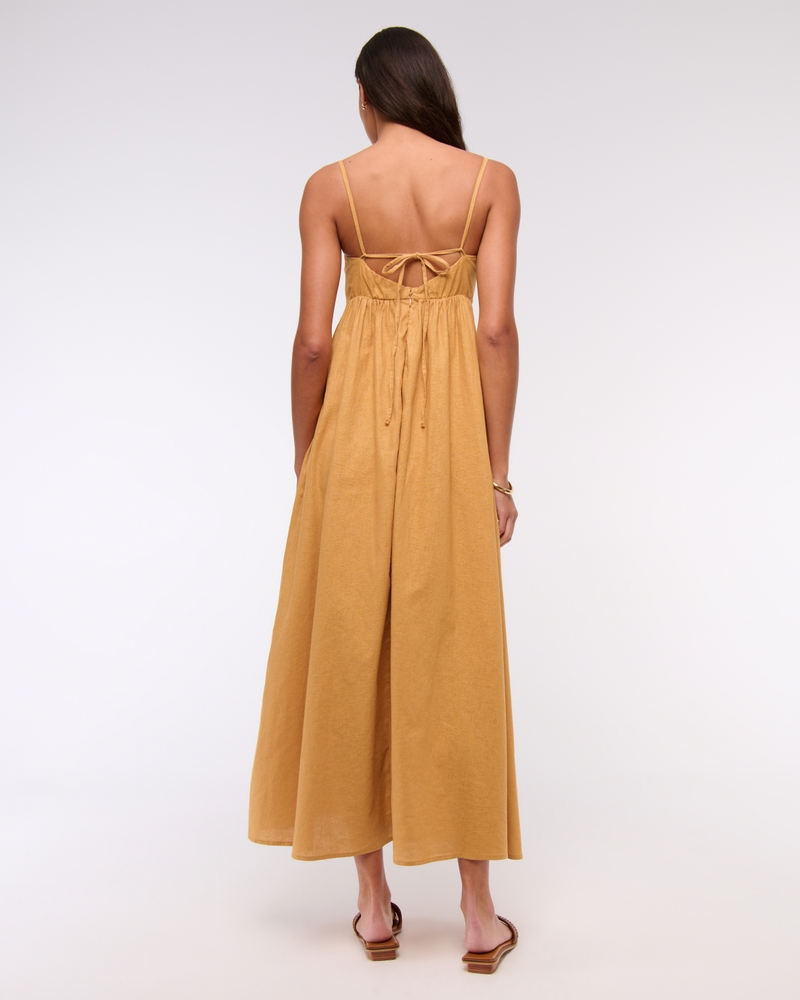 Tie-Back Babydoll Maxi Dress