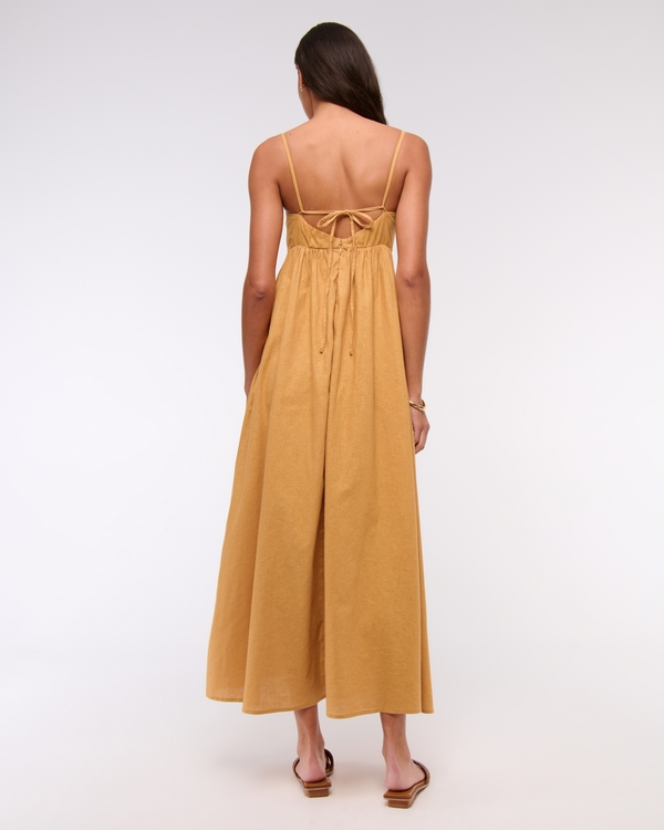 Tie-Back Babydoll Maxi Dress
