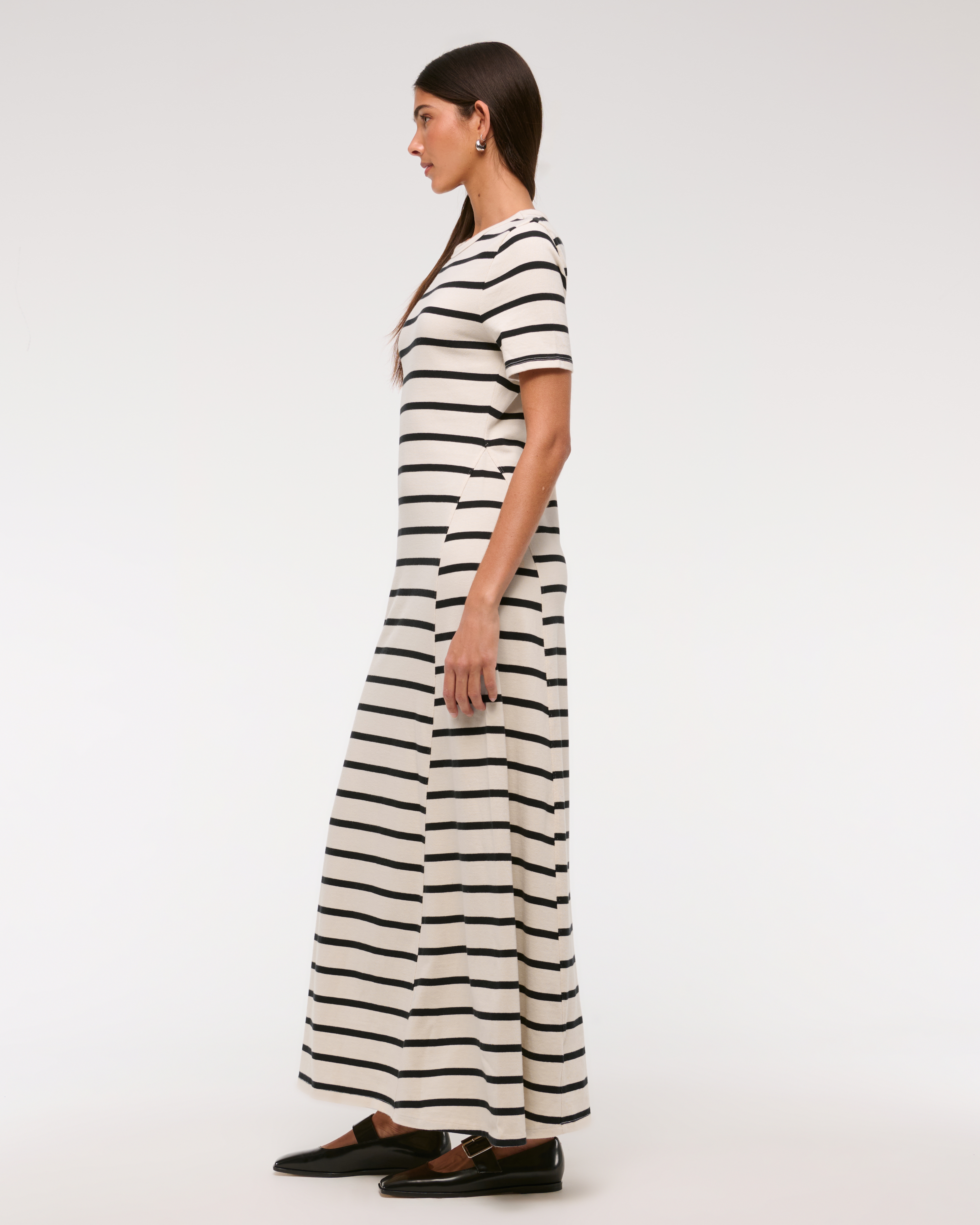 Abercrombie & Fitch T-shirt Knit Maxi Dress In Sand