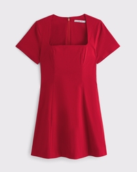 Short-Sleeve Stretch Mini Dress