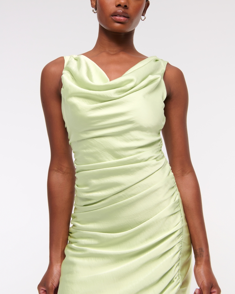 Cowl Neck Draped Maxi Dress