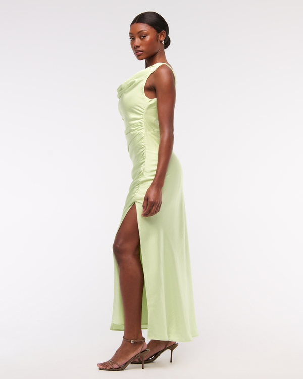 Cowl Neck Draped Maxi Dress
