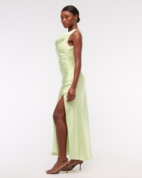 Women's Cowl Neck Draped Maxi Dress in Mint | Size S | Abercrombie & Fitch