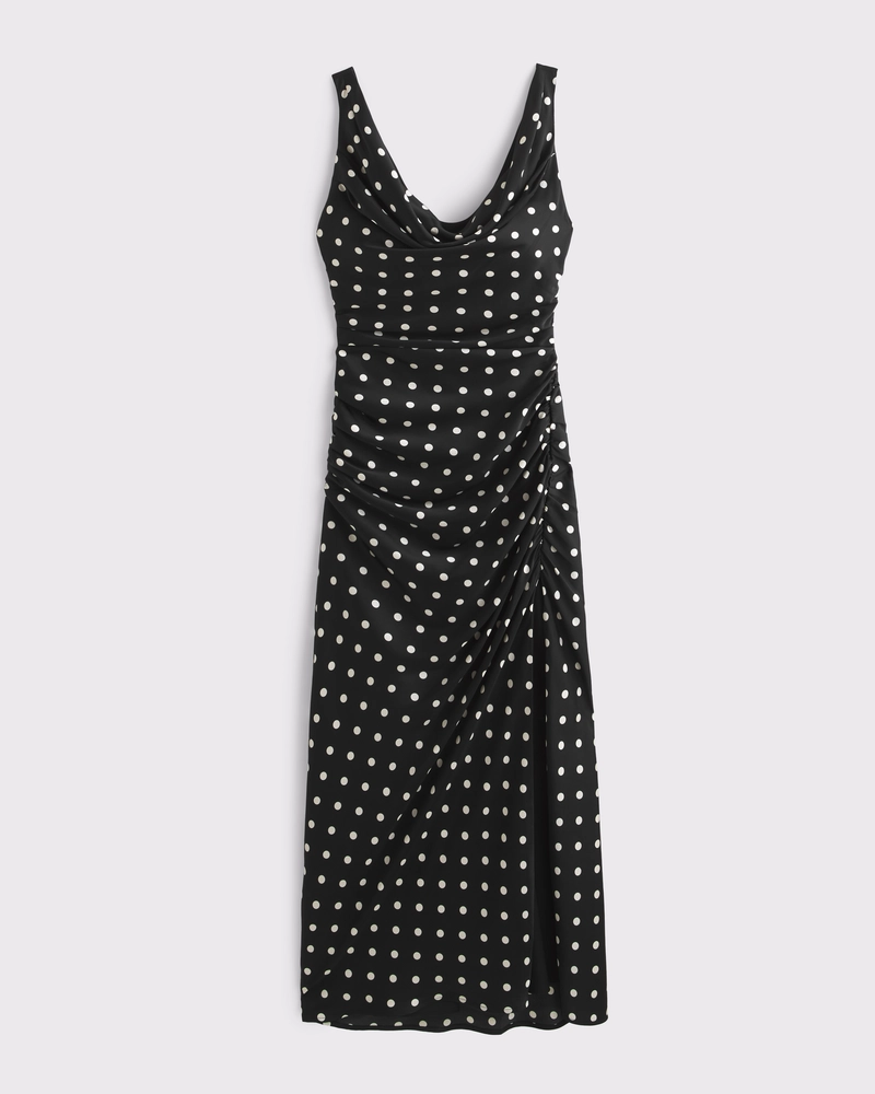 Cowl Neck Draped Maxi Dress