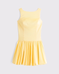 High-Neck Bubble Hem Mini Dress