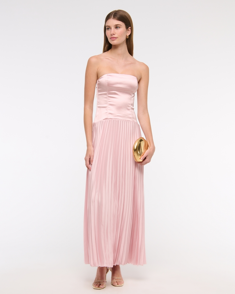 Dipped-Waist Sweetheart Maxi Dress