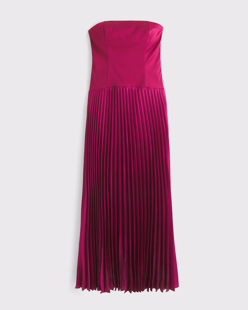 Dakota Strapless Pleated Dress