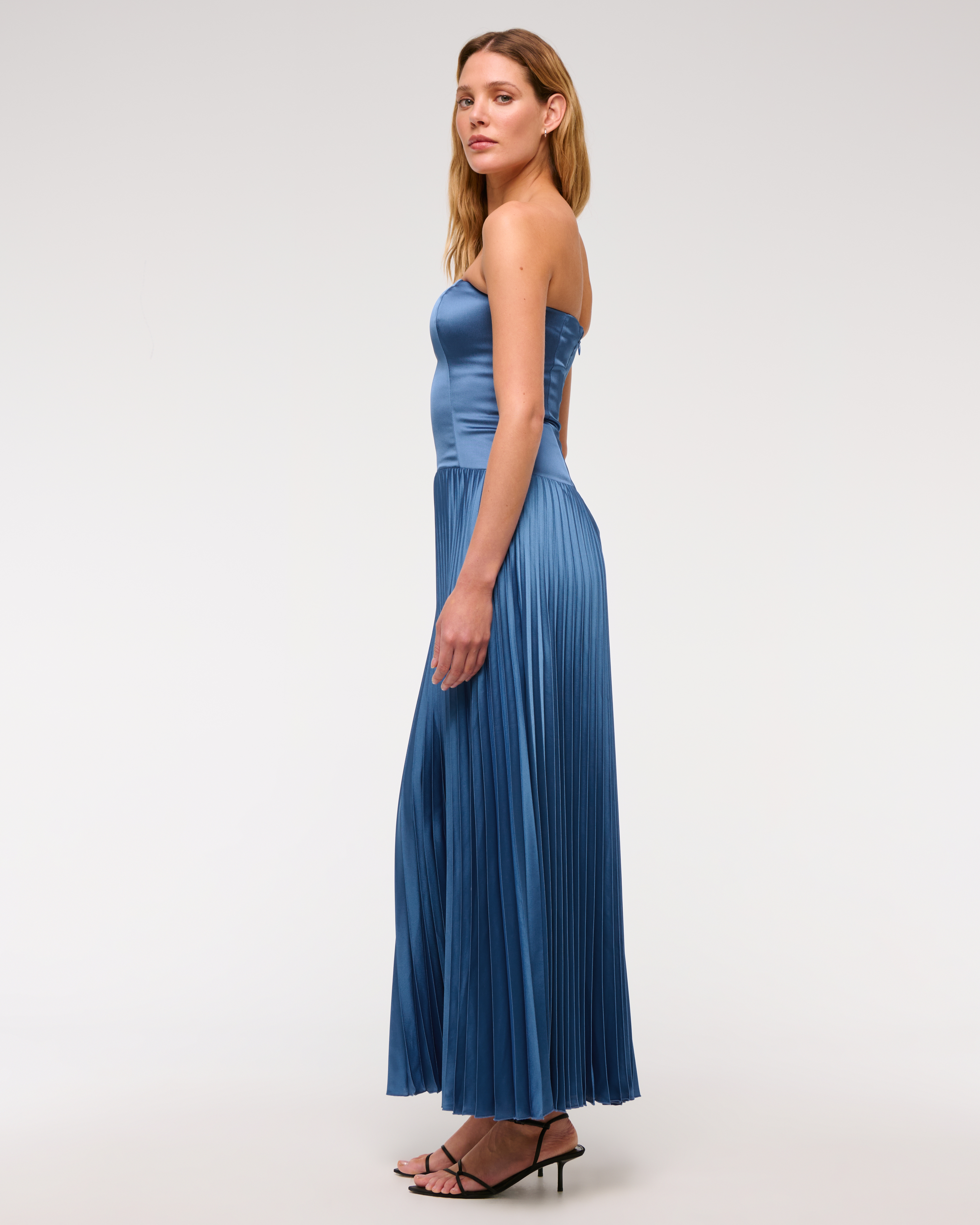 Abercrombie & Fitch The A&f Giselle Drop-waist Maxi Dress In Blue