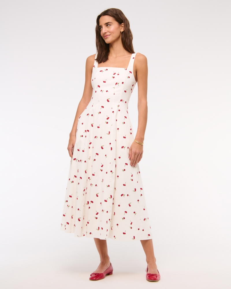 The A&F Mila Stretch Midi Dress