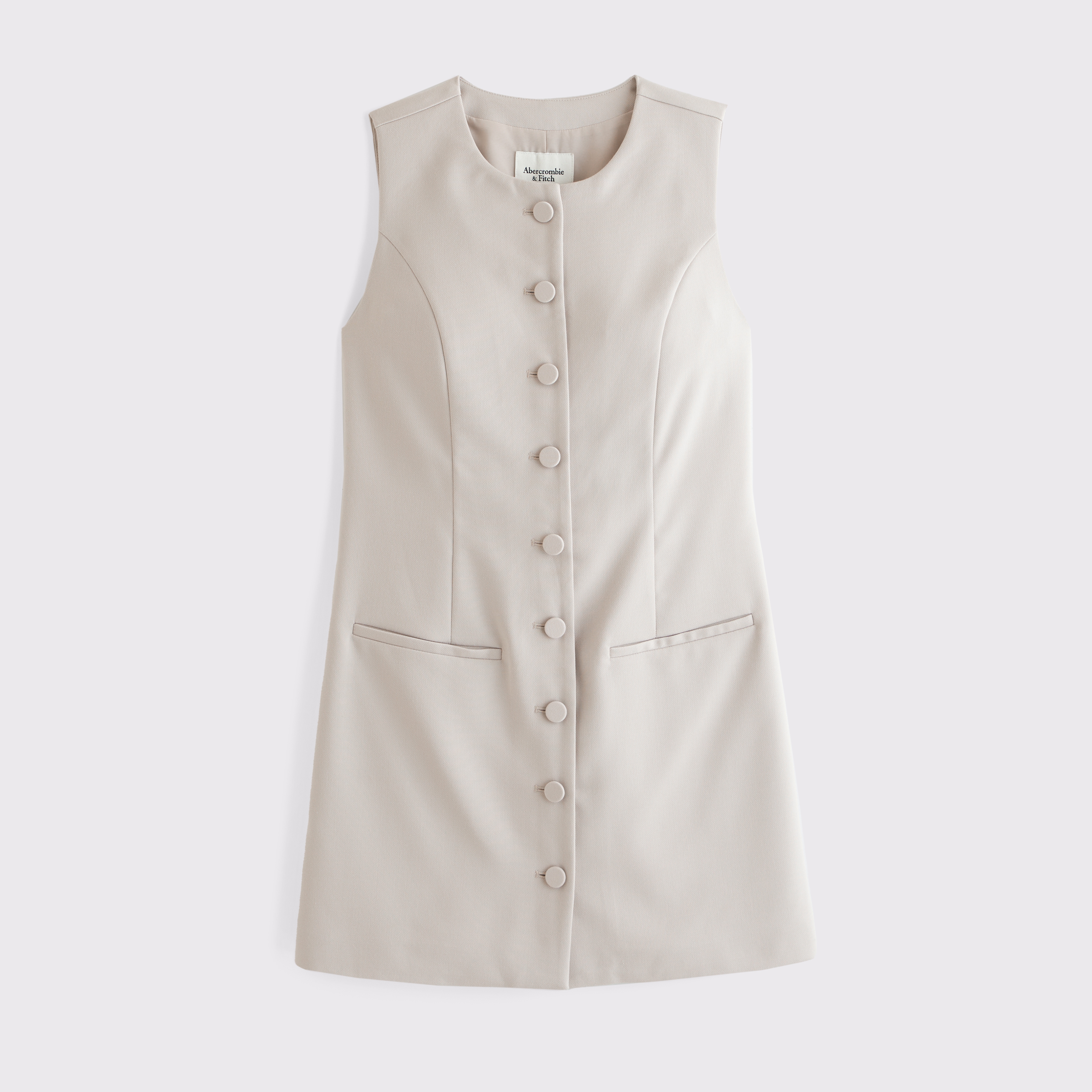 Abercrombie & Fitch The A&f Mara High-neck Vest Mini Dress In Gray