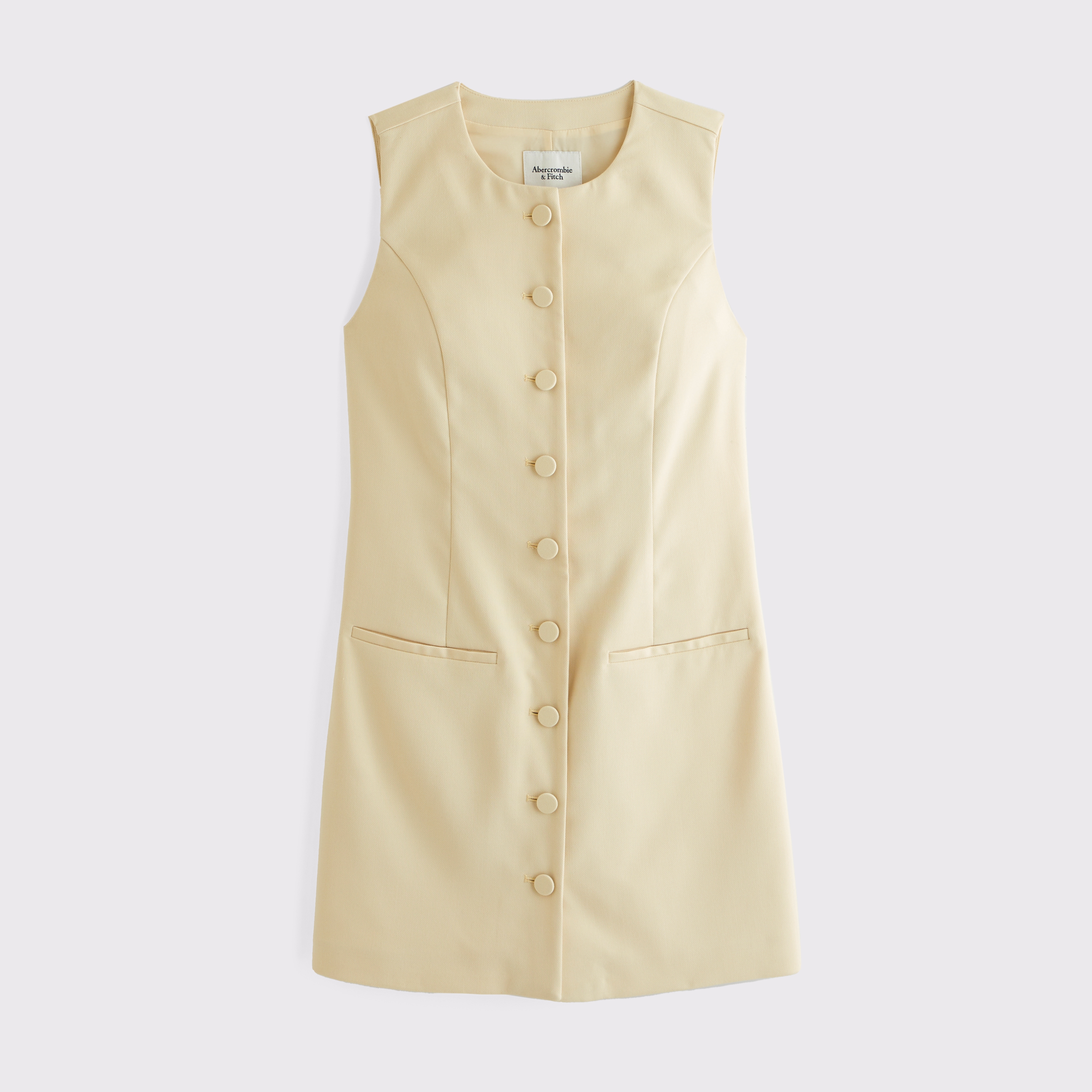 Abercrombie & Fitch The A&f Mara High-neck Vest Mini Dress In Yellow