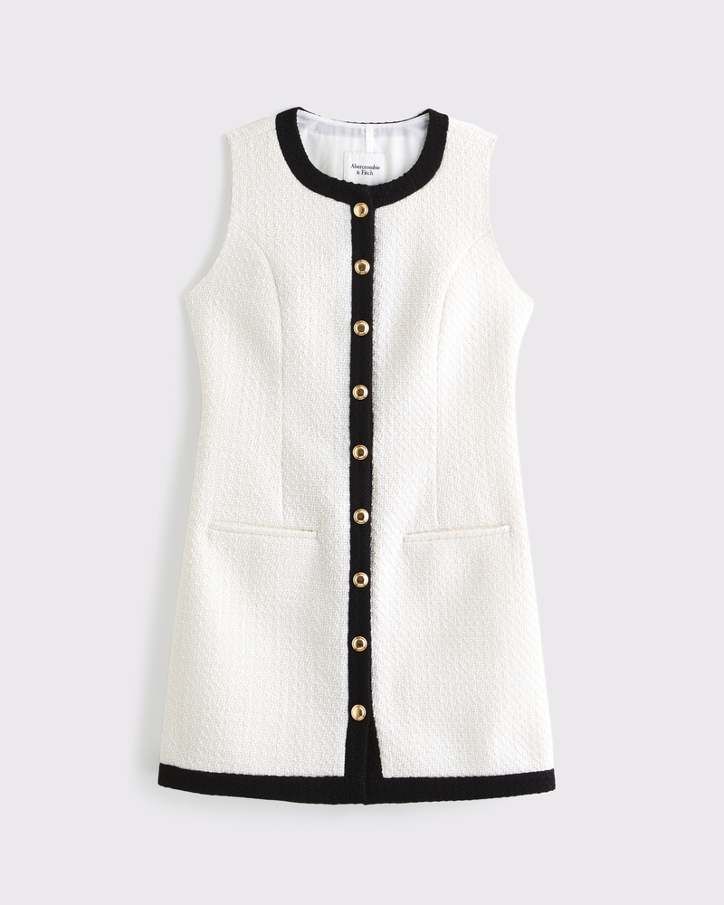 white christmas dresses Women's Tweed Mini Dress - Cream - US 8 - Nadine main image 0