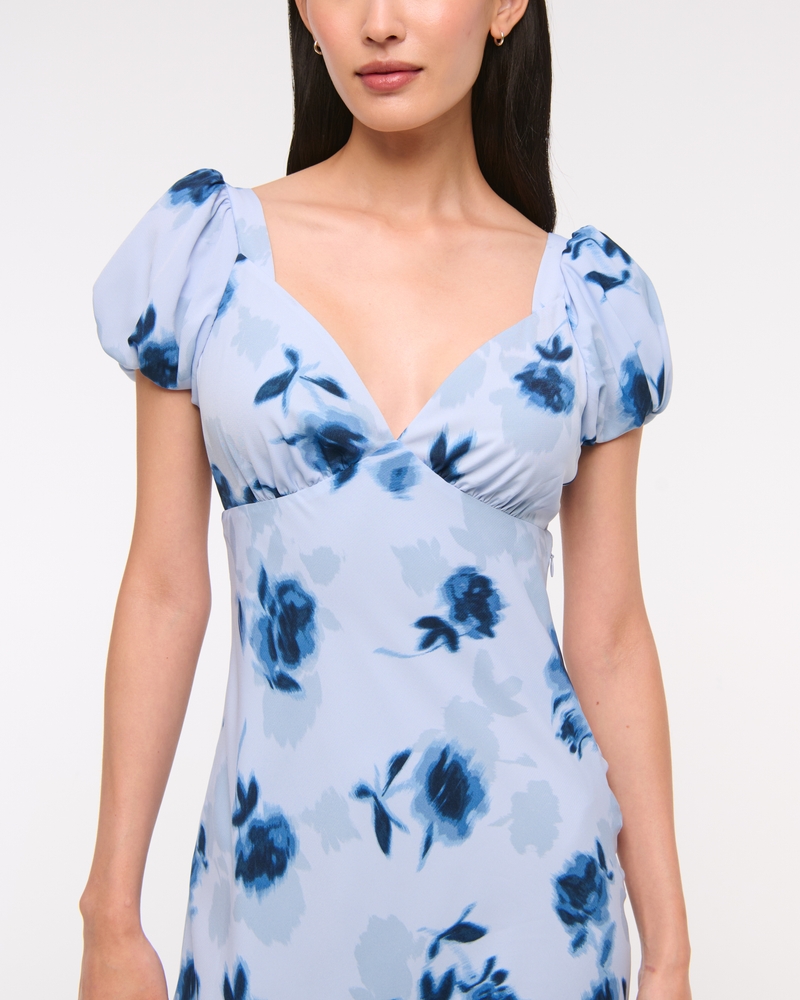 The A&F Julia Slip Puff Sleeve Midi Dress