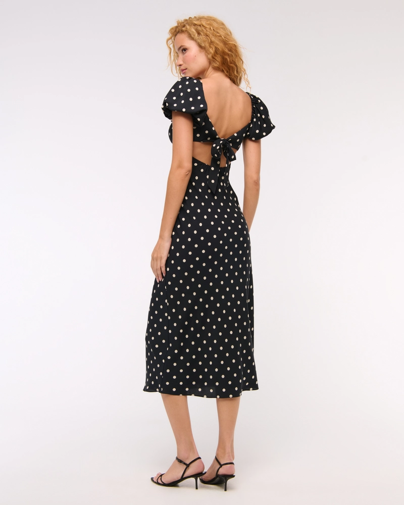 The A&F Julia Slip Puff Sleeve Midi Dress