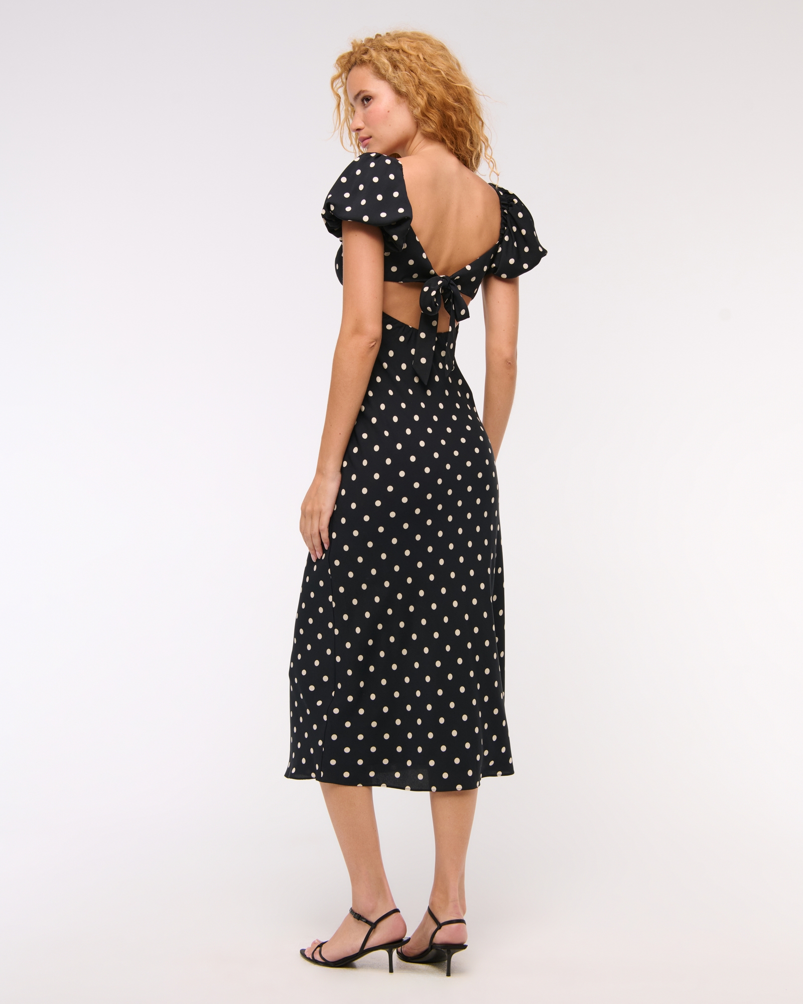 Puff Sleeve Midi Dress