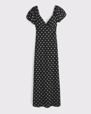 Femme Robe mi-longue à manches bouffantes | Femme Robes et combinaisons | Abercrombie.com