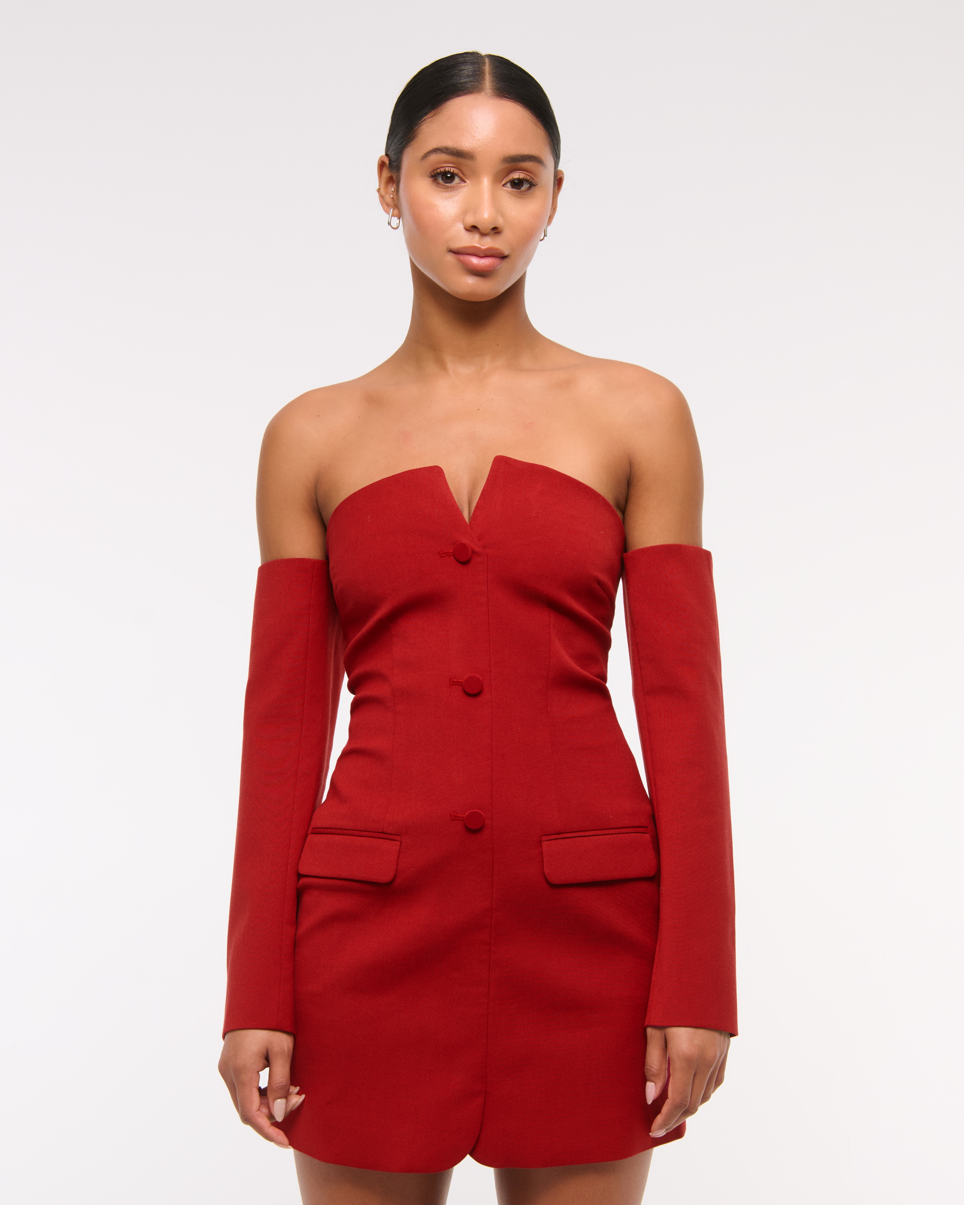 Abercrombie & Fitch The A&f Mara Off-the-shoulder Mini Dress In Red