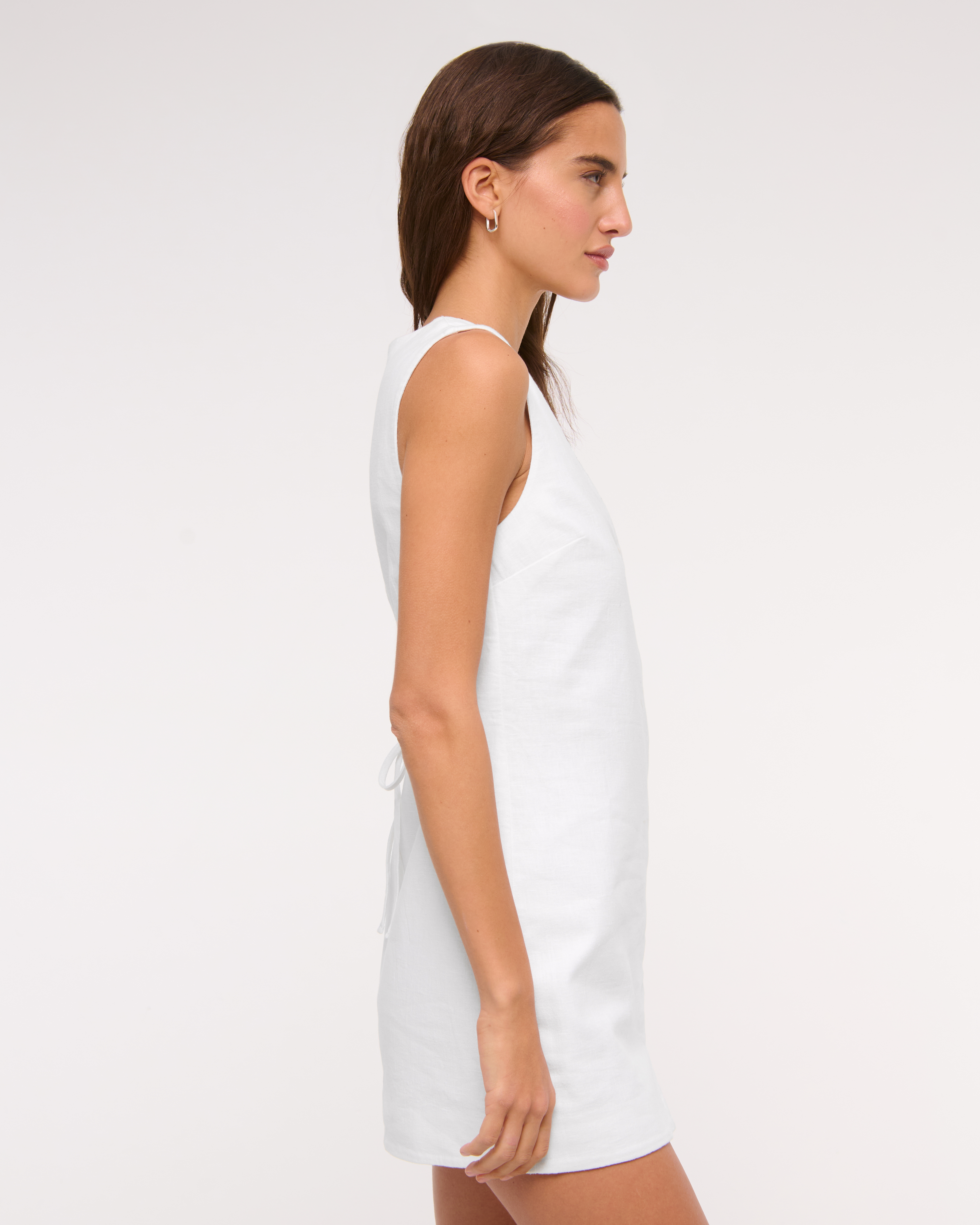 CHICLINE [チックライン] SANDIA LOW COLLAR BUTTON DRESS Mini Mini Check Crepe Mandarin Collar Dress | EILEEN FISHER