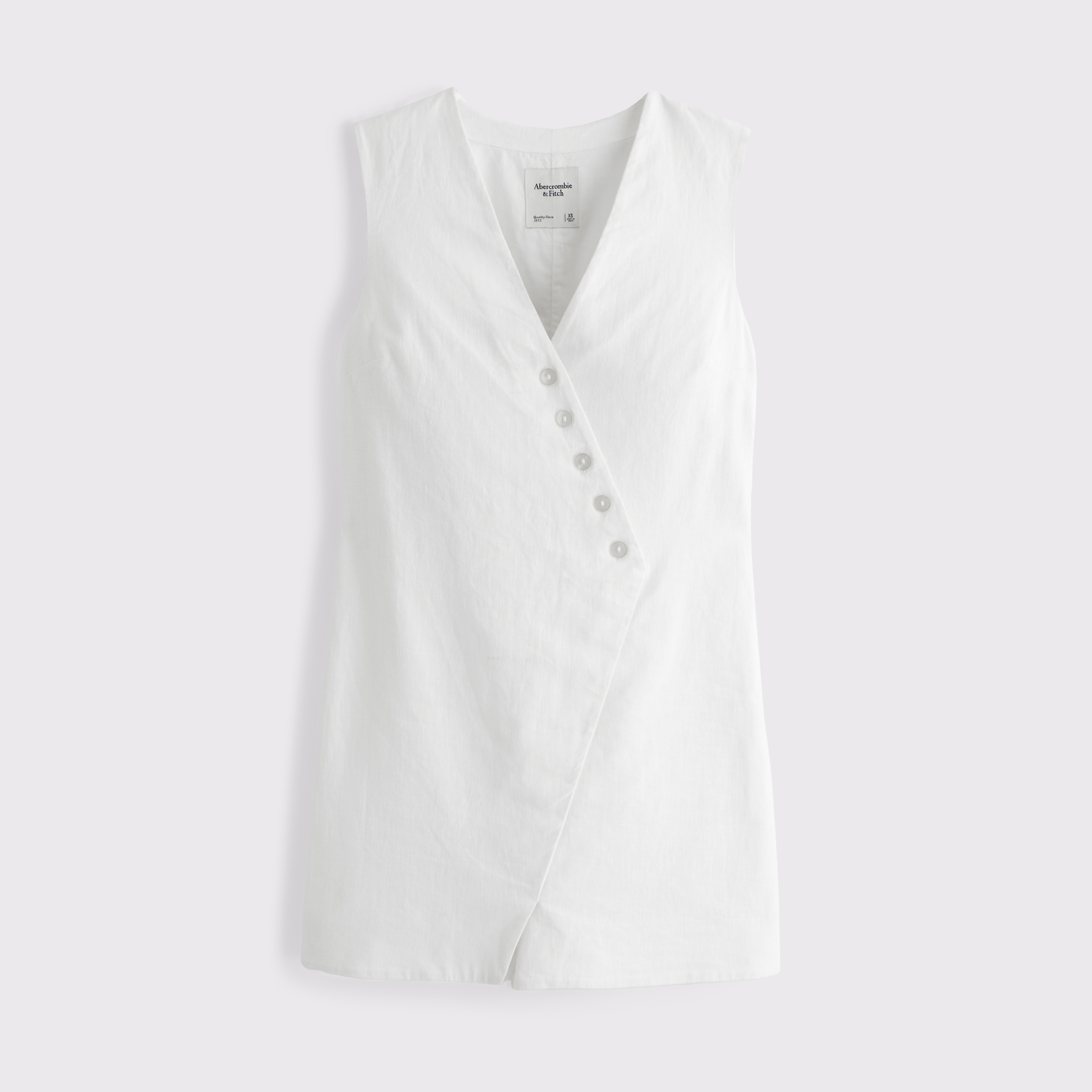 Women's Linen-Blend V-Neck Button Mini Dress | Women's